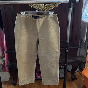 Express Tan Leather Capris